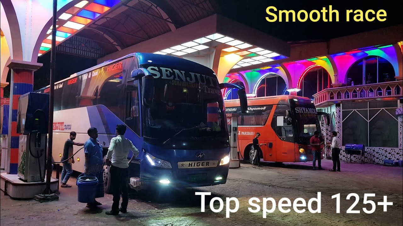 SENJUTI HIGER vs SHYAMOLI HYUNDAI | Bus race | Thrilling bus driving in Bangladesh💥Chase & Overtake.