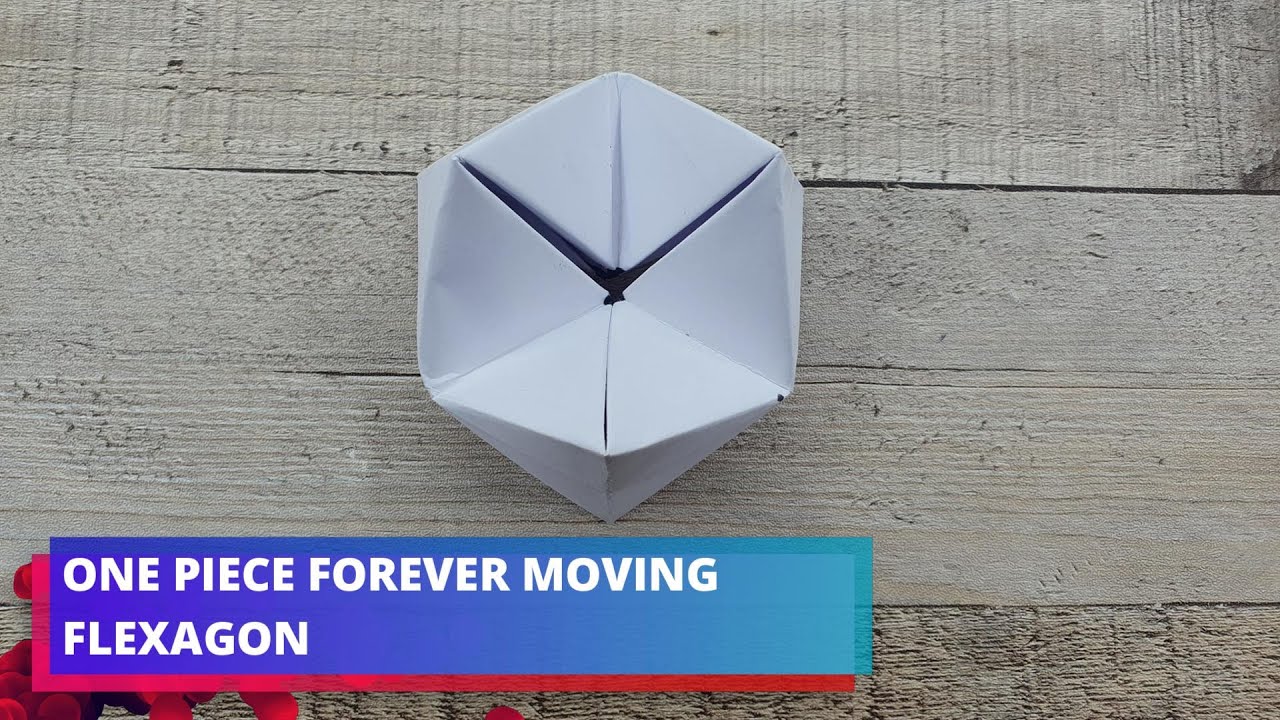 Paper craft origami one piece moving paper flexagon fidget toy with Ski