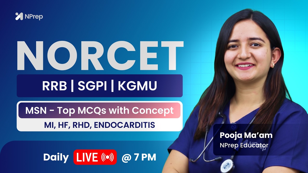 Medical Surgical Nursing MCQ Discussion | LIVE | NORCET 11 Preparation | Pooja Ma'am