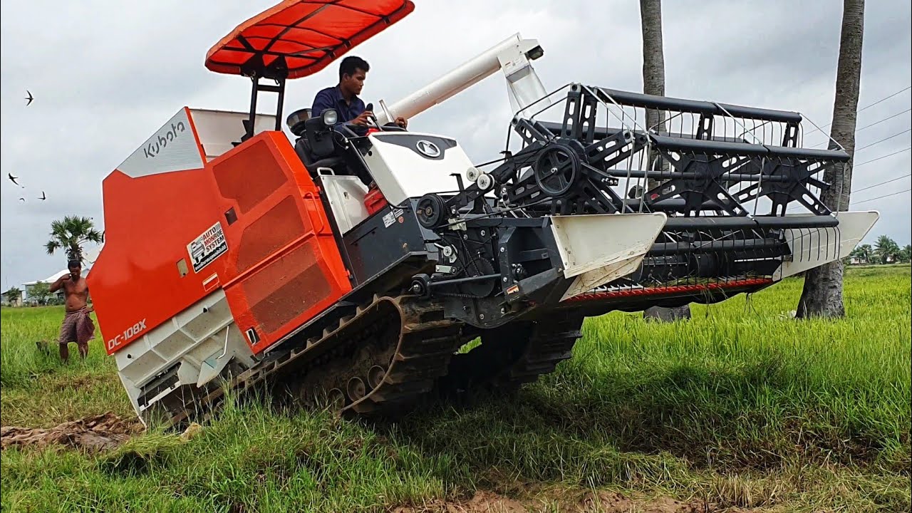 BEST KUBOTA DC-108X COMBINE HARVESTER WORKING SKILLS, KUBOTA HARVEST RICE MACHINE MACHINE #Ep320
