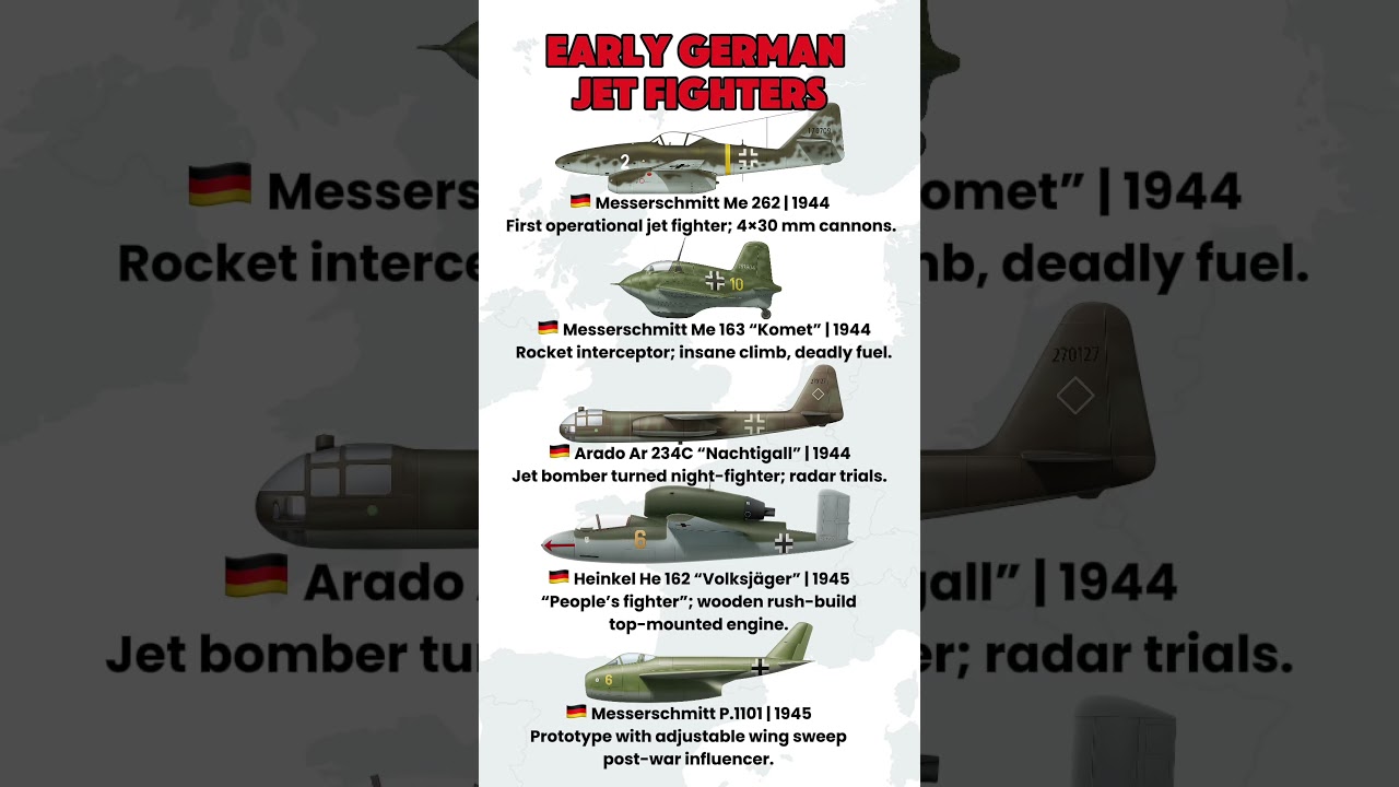 Germany&rsquo;s First Jet Fighters (Me 262, Komet, He 162)