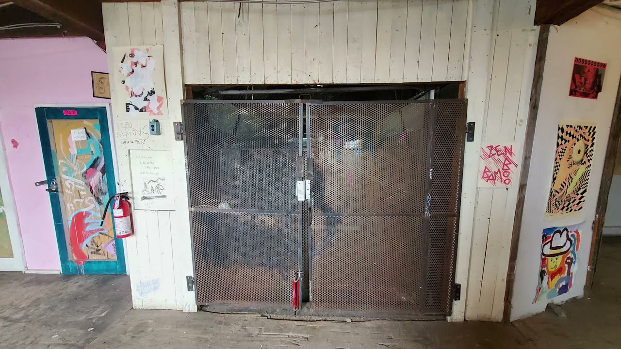 ANCIENT 1890 Cote Bros & Burritt Traction Freight Elevator at 135 Van Horne Ave in Montreal, QC