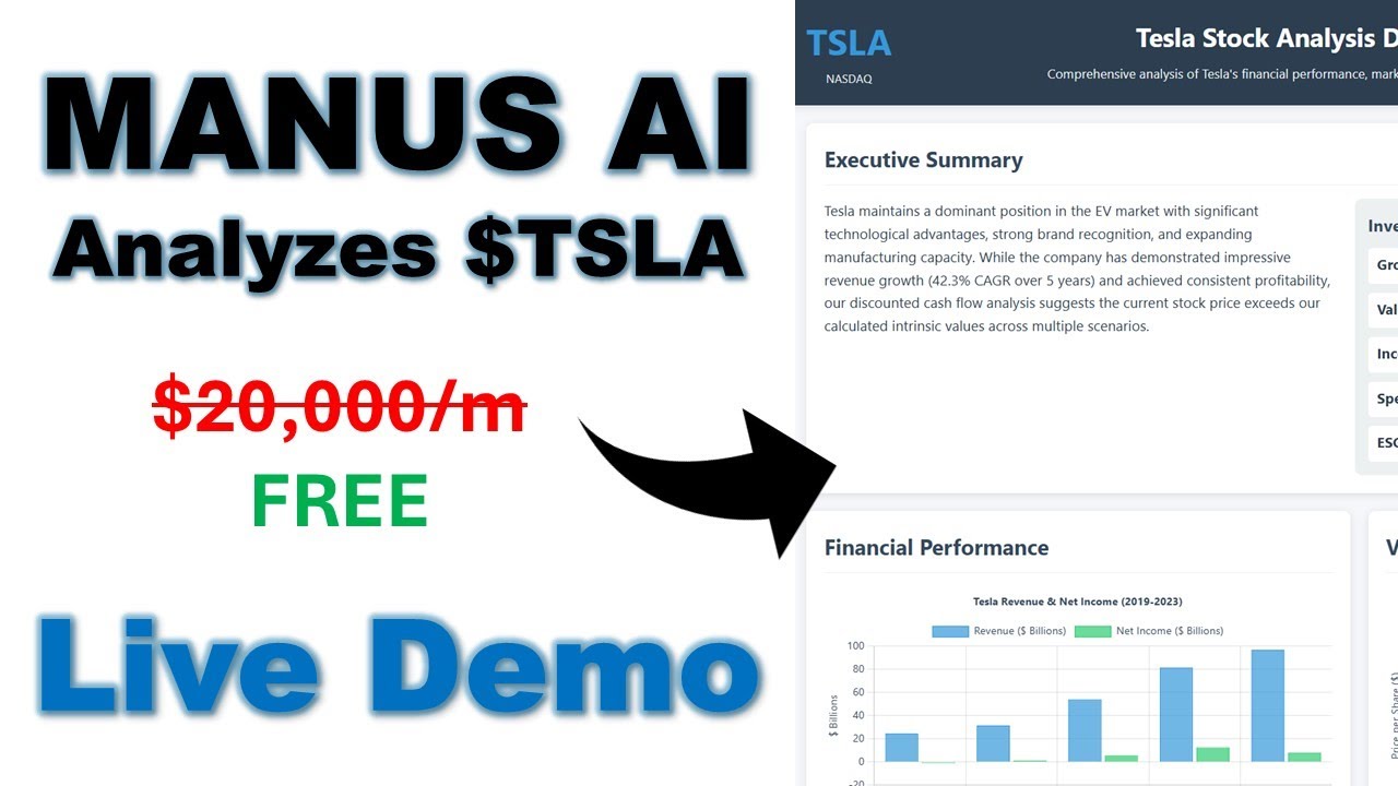Manus AI for Finance - Analyze $TSLA Stock with China's Leading AI Agent