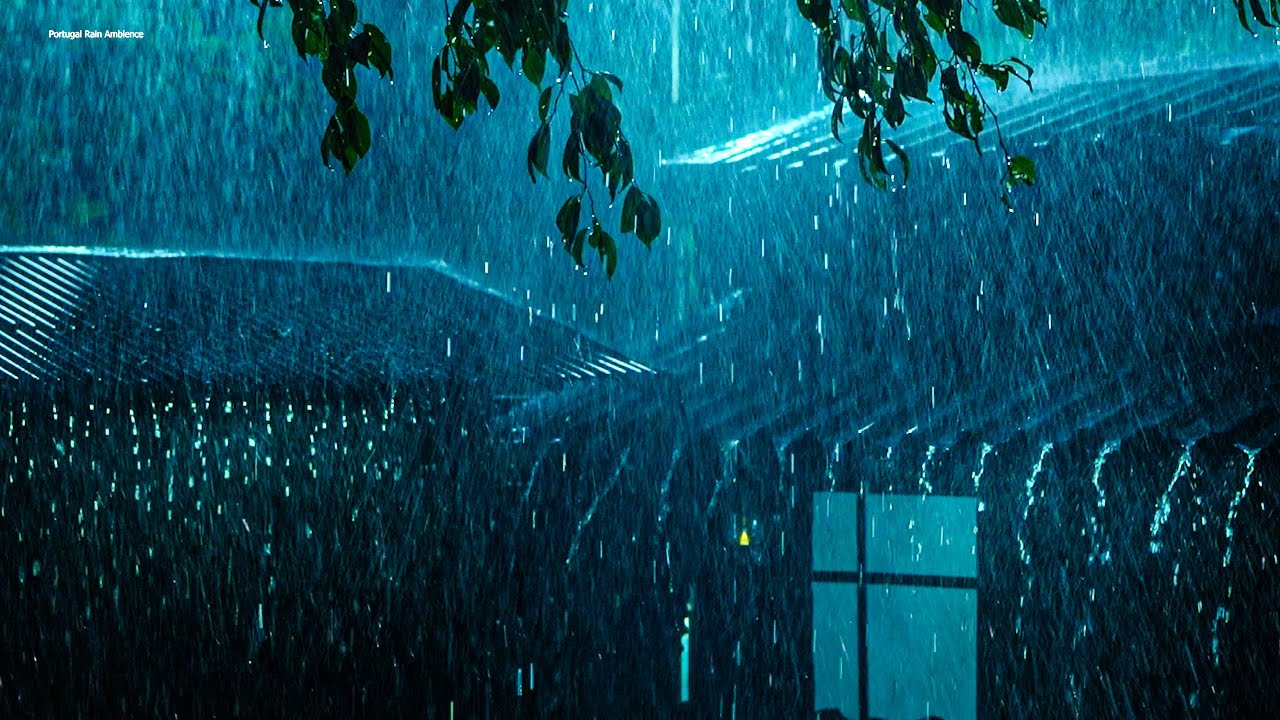 Dormir profundamente em minutos com chuva forte em telhado de metal