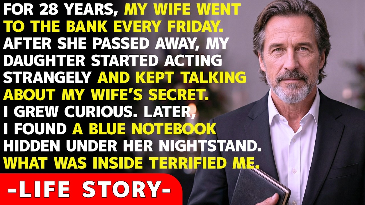 My wife went to the bank every Friday for 28 years. When she died, I found out why - I was frozen