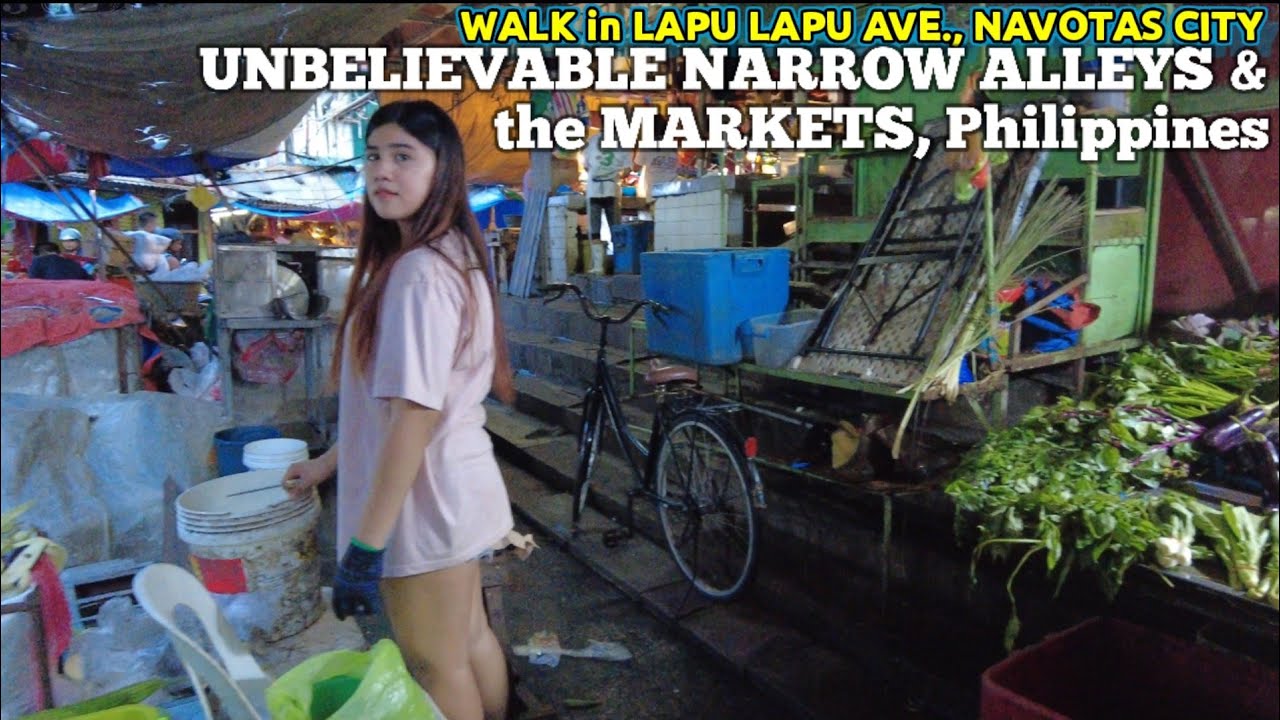 REAL NARROW ALLEYS & MARKETS in the Philippines | Walk in LAPU LAPU AVE., NAVOTAS CITY
