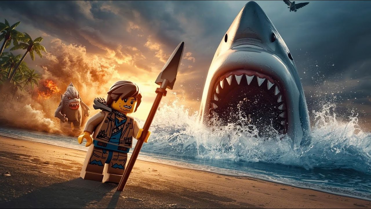 LEGO Jack: Island Survival Challenge - Wild Beasts & Giant Shark Attack!