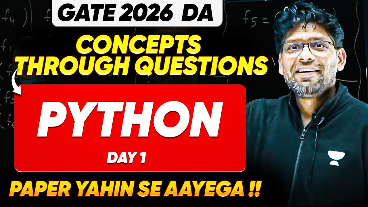 Python for GATE 2026 DA | Day 1 – Concepts Through Questions | Most Expected Questions