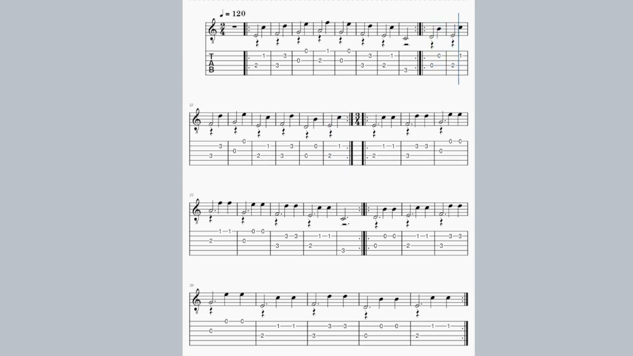 02 Poco Andante P34 120 BPM   Henrique Pinto   Partitura e Tablatura tocada