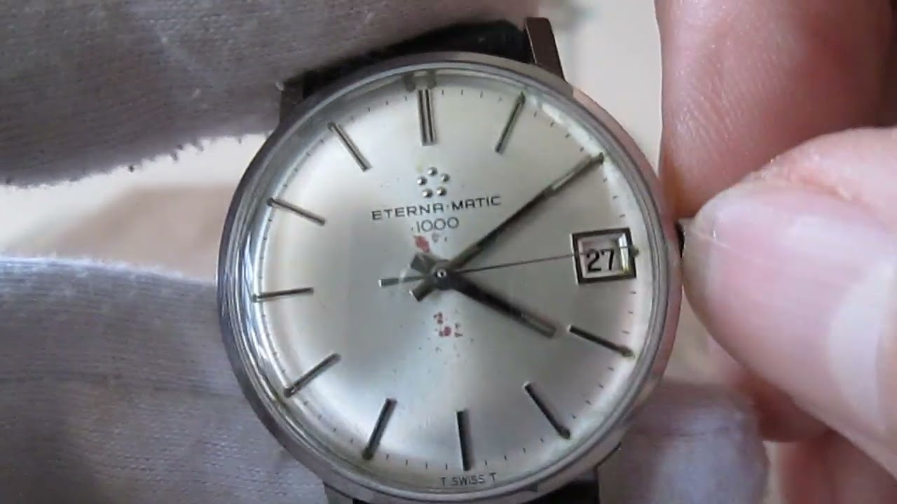 Reloj Eterna-Matic watch 1000 acero automatico vintage 1489k