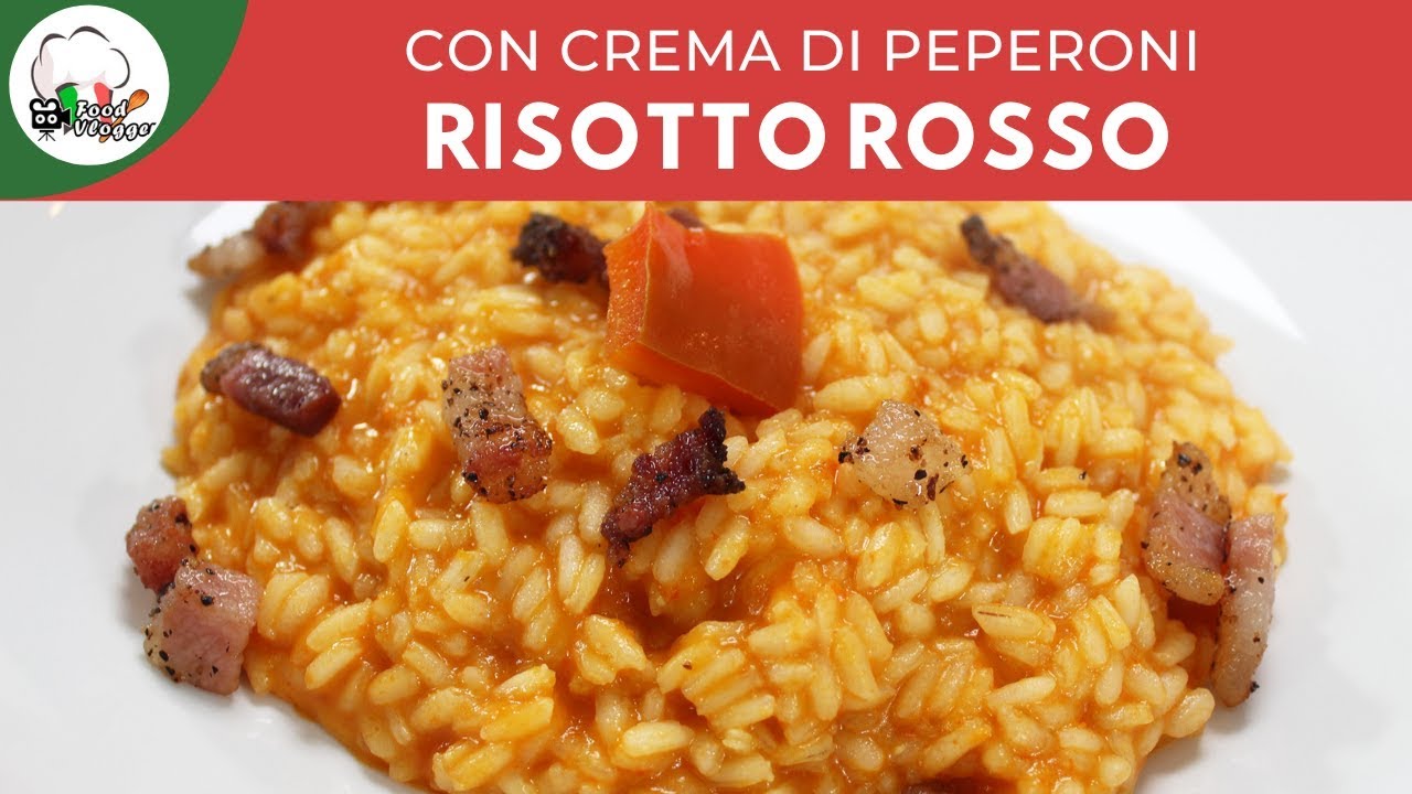 Risotto crema di peperoni e guanciale croccante | Carlo Gaiano
