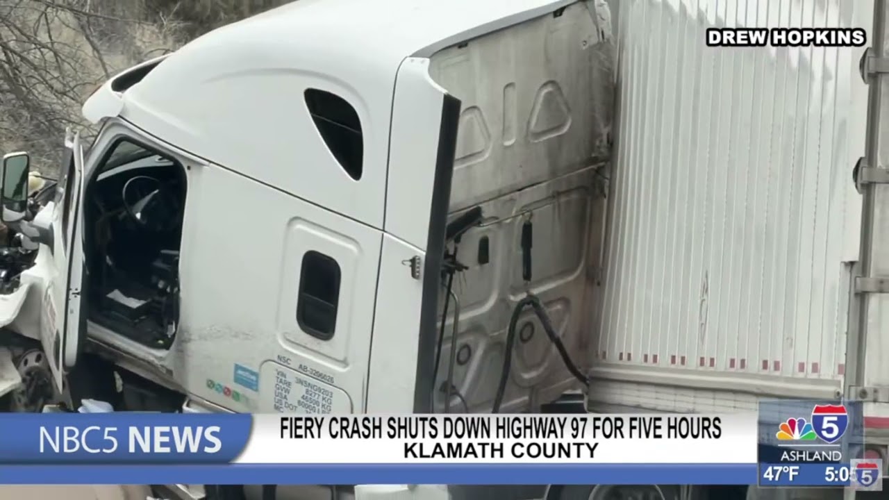 Из-за крупной аварии с возгоранием шоссе № 97 перекрыто на пять часов.