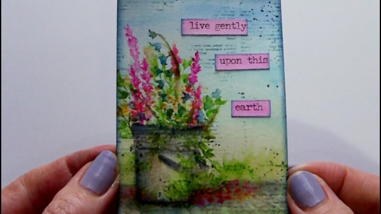 Mixed Media ATC - Live Gently - Artist Trading Card