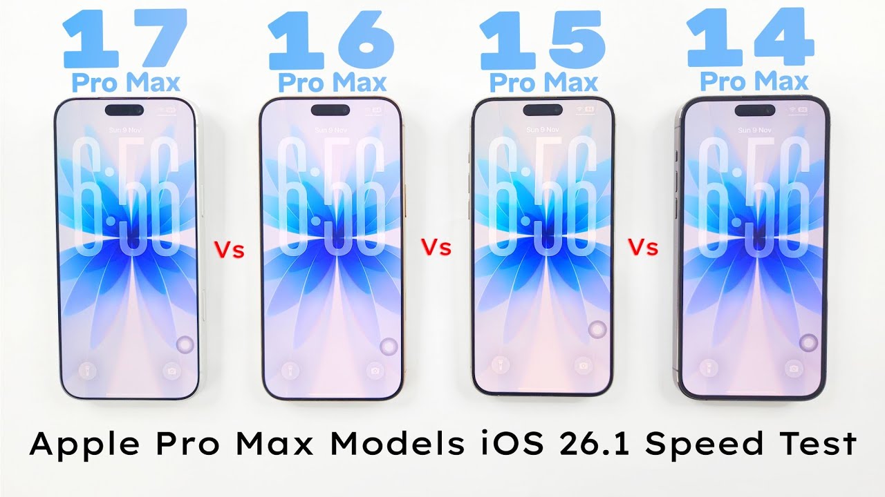 Apple iPhone 17 Pro MAX vs 16 Pro MAX vs 15 Pro MAX vs 14 Pro MAX - iOS 26.1 ULTIMATE Speed Test  🔥