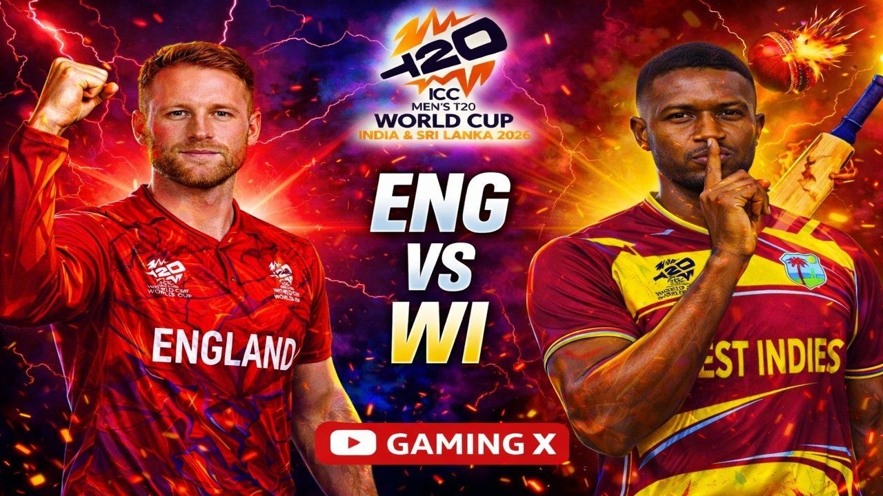 England vs West Indies T20 World Cup Match 2026 LIVE Match Cricket 26 Gaming x