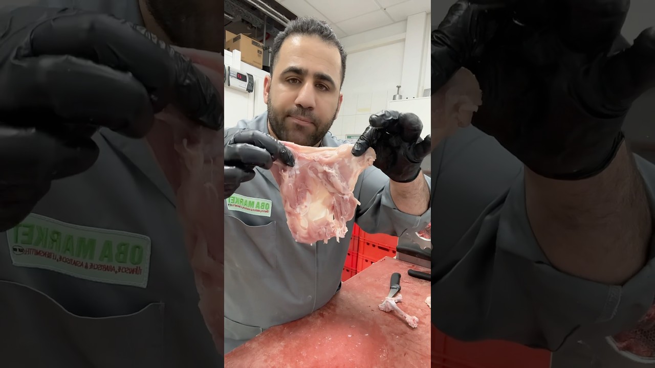طريقة أحترافية وسهلة لسحب العظم من فخد الدجاج #الشامي #لحم #اكسبلور #food #القصاب