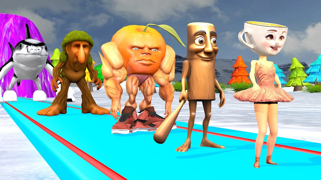 New Long Slide Game with Cow Elephant Gorilla Hippopotamus Tiger 3d Animal Game Funny 3d Animals