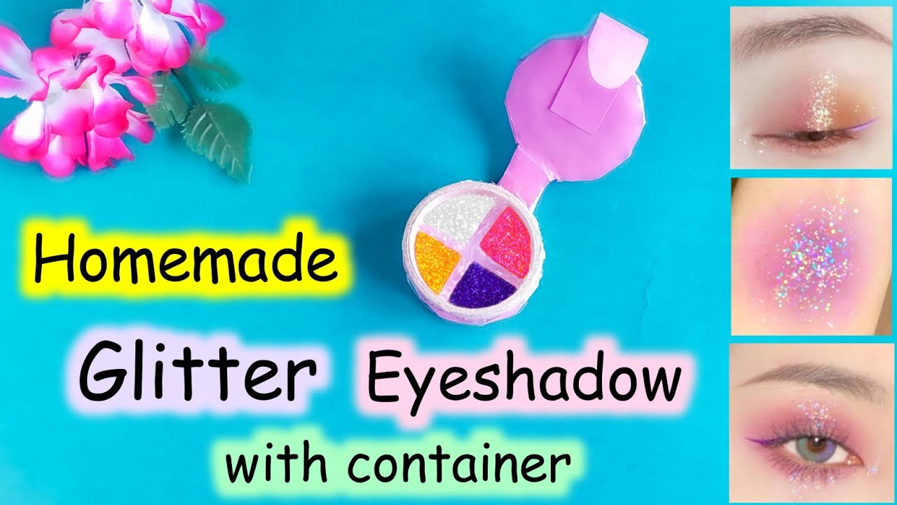 How to make glitter eyeshadow palette at home | DIY homemade glitter eyeshadow palette