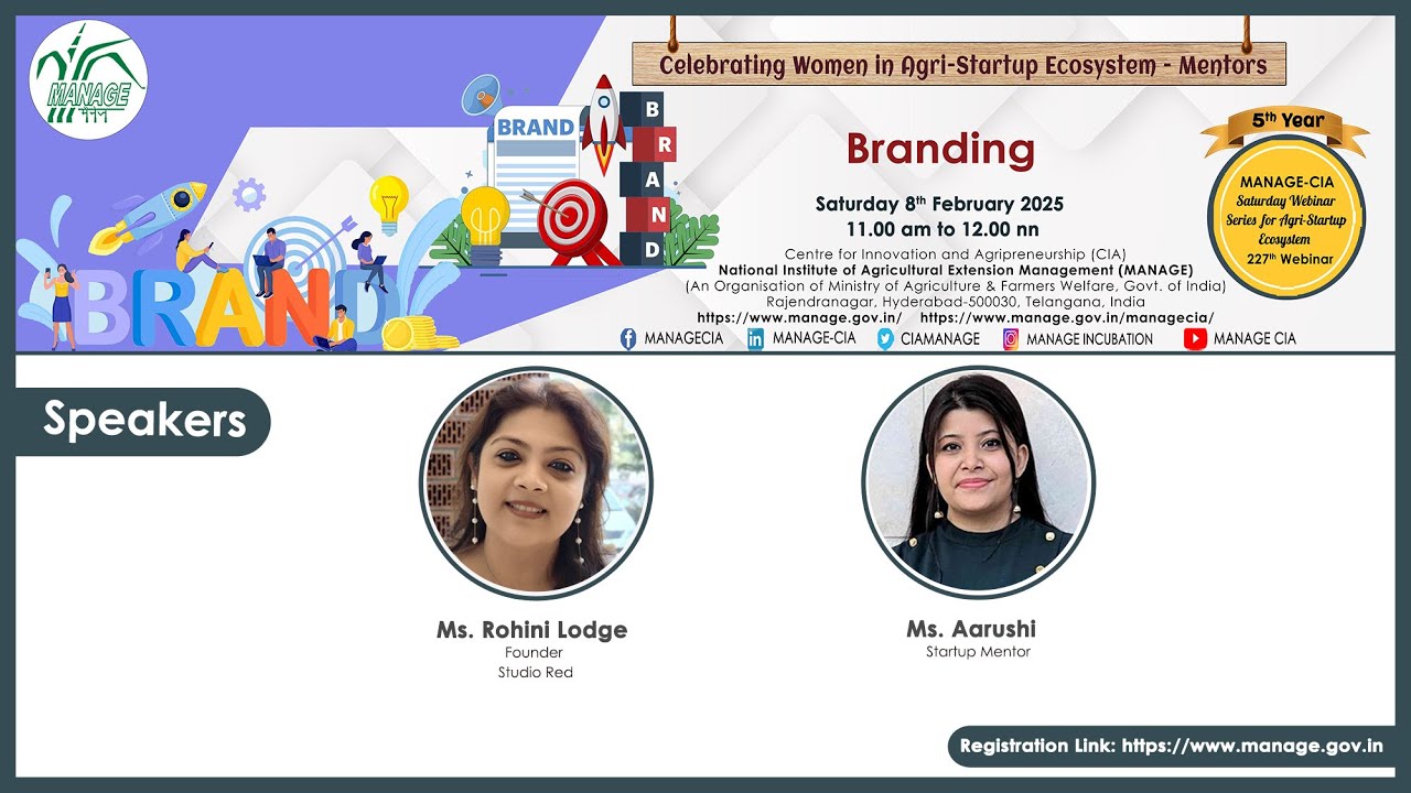 &ldquo;Celebrating Women in Agri-Startup Ecosystem - Mentors&rdquo;&mdash; Branding