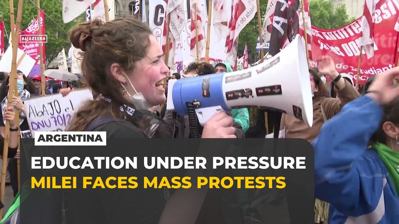 Argentina protests: Students rally against Milei&rsquo;s university funding cuts