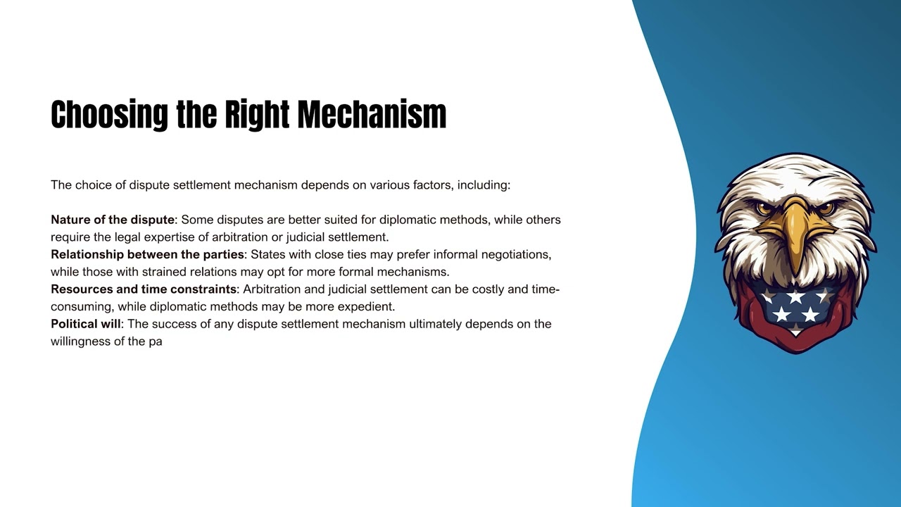 International dispute settlement mechanisms