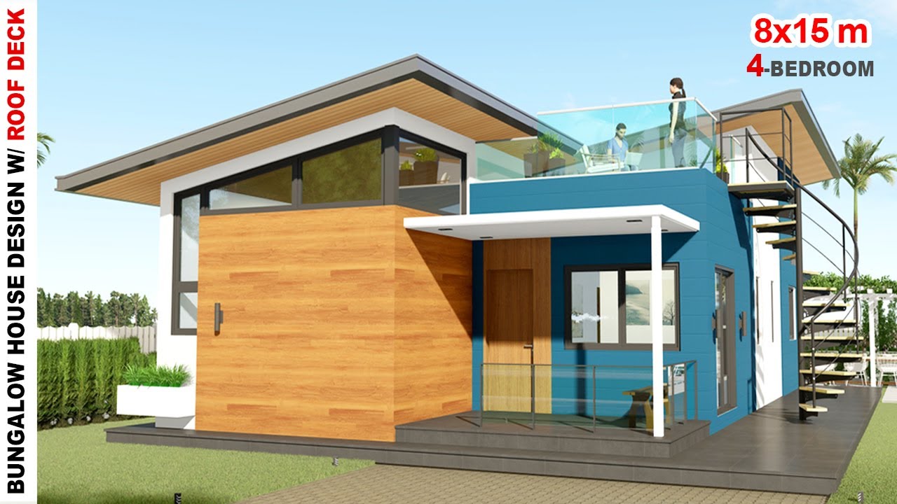 Ep-16 | 4 BEDROOM BUNGALOW HOUSE DESIGN WITH ROOFTOP - House Design Under 2 Million Philippines