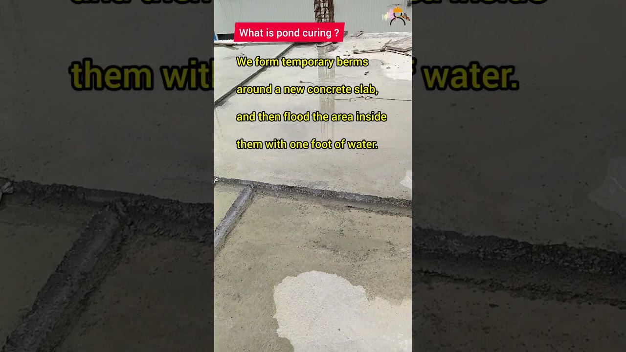 what is pond curing, curing of slab #buildingmaterial #concreteconstruction #education