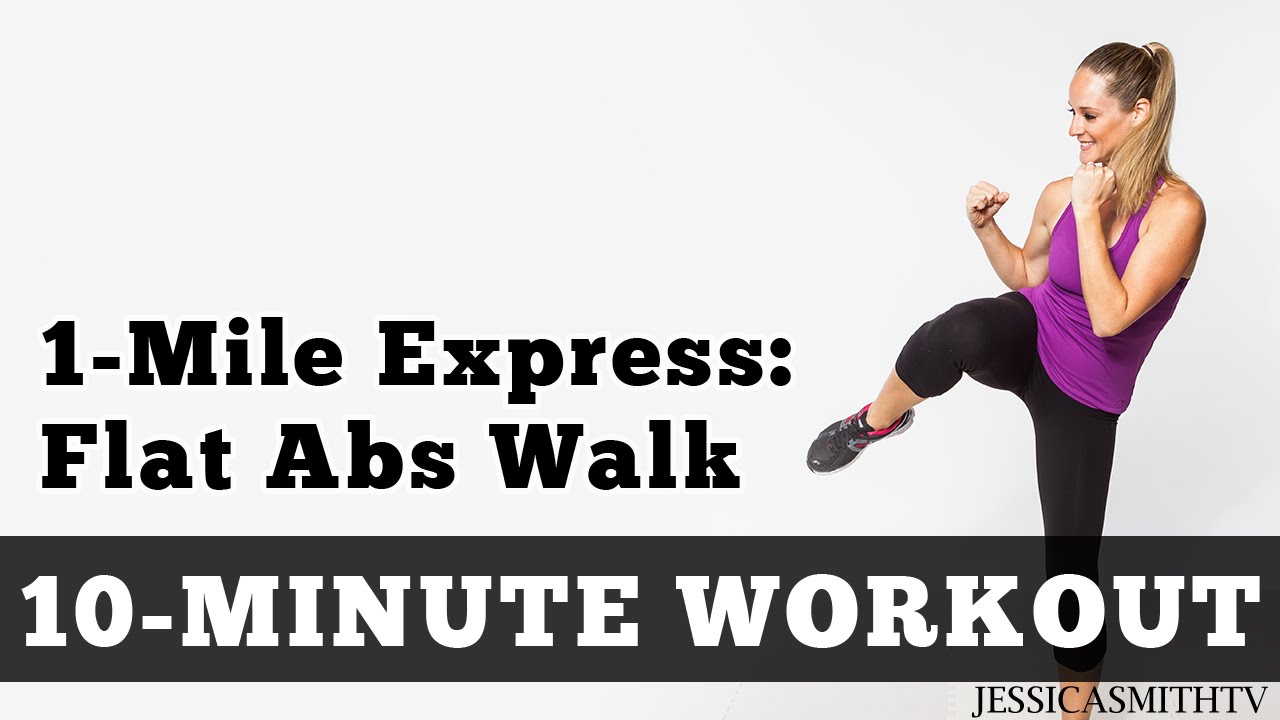 1 Mile Express Abs Walk - Low Impact Cardio Core Workout You Can Do At Home In a Small Space!
