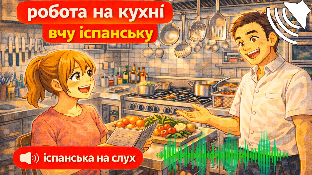 Робота на кухні | Вчу реальну іспанську | Аудіо для слухання | А1