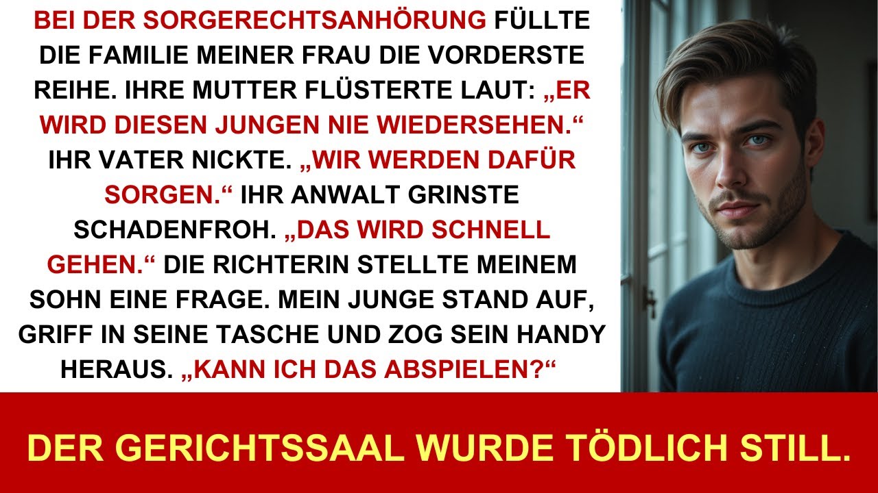 Ihre Familie zischte: „Er sieht den Jungen nie wieder.“ Mein Sohn zog sein Handy – der Saal…