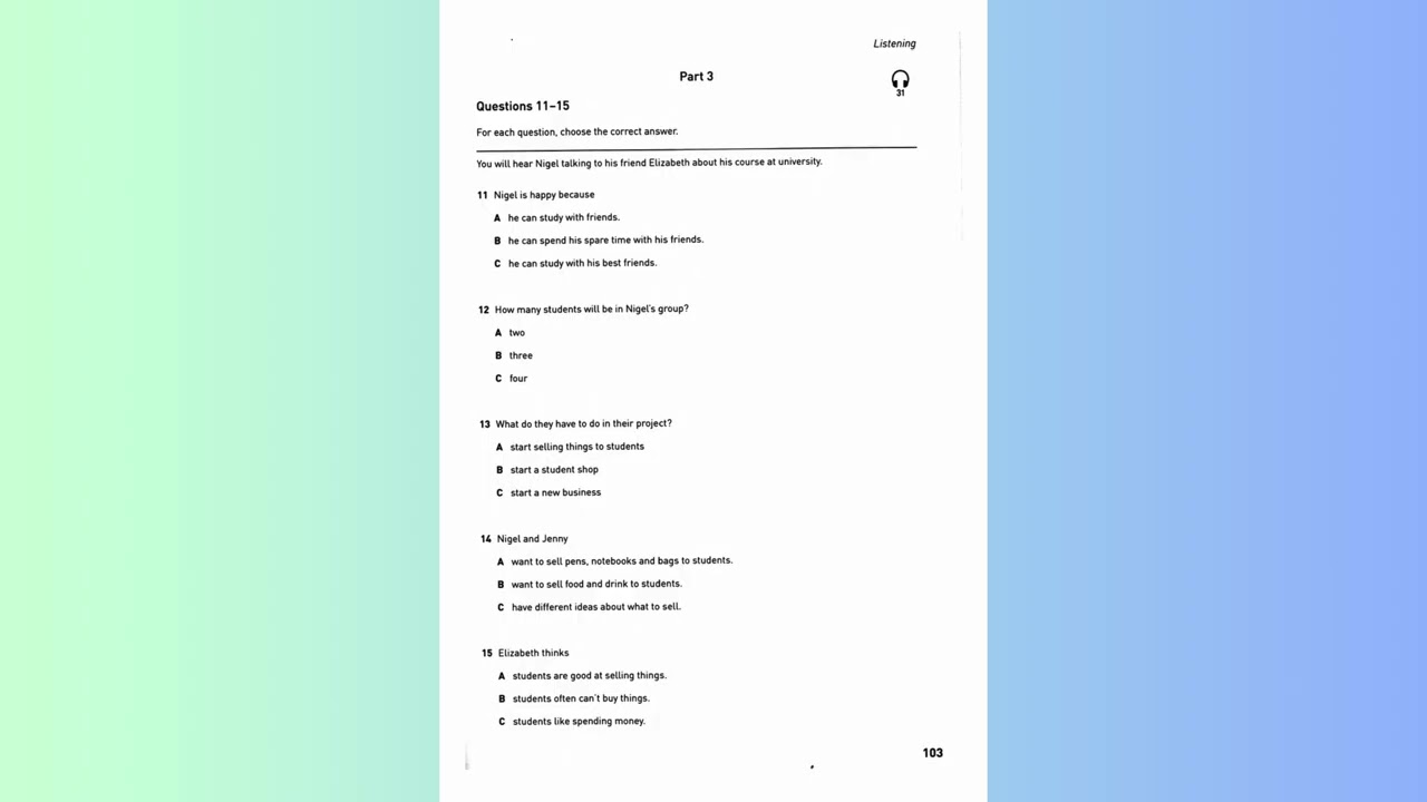 LISTENING • CAMBRIDGE A2 KEY 2020 • TEST 5 • Collins | Luyện Nghe KET