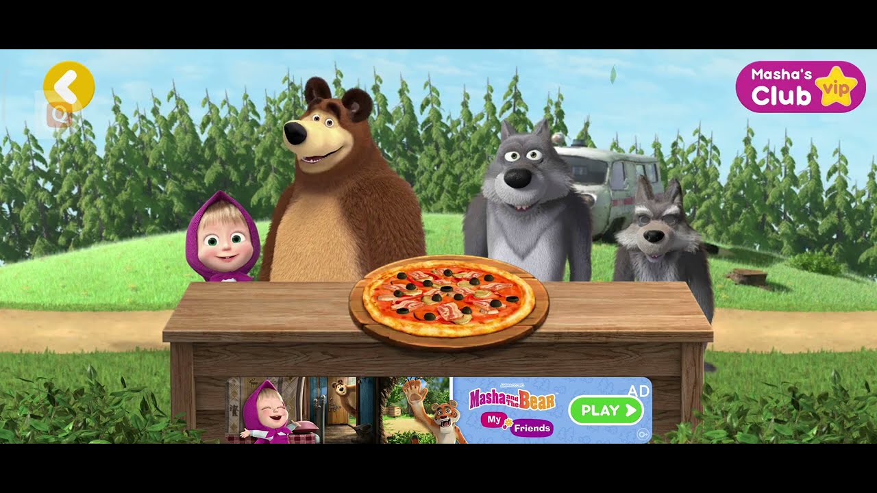 Masha making Mushroom steak pizza #games #pizza #masha #kidsgames #funny