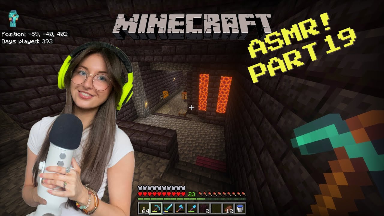 ASMR 1 hour build with me Minecraft gameplay!🏹 (PS5 controller sounds, mic brushing and whispers)