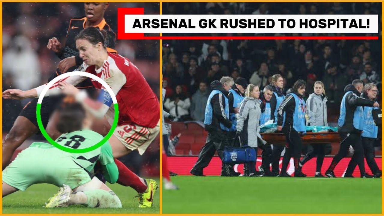 ANNEKE BORBE INJURED | Arsenal GK stretchered off in NECK BRACE vs Corinthians 