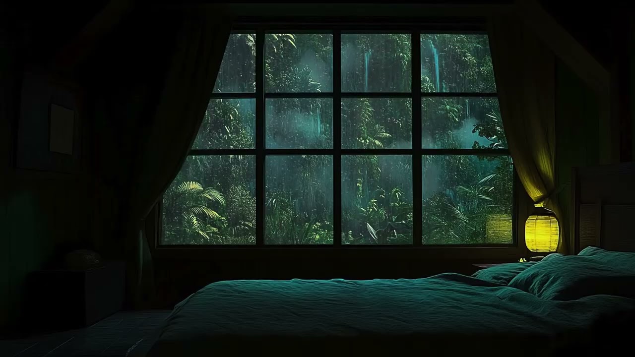 3 Hours of Gentle Rain on Window 🌧️ Soft Raindrops for Sleep, Study & Calm Mind