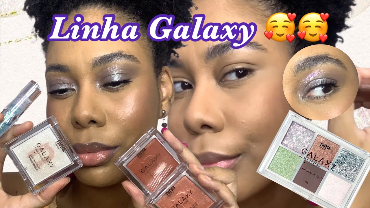 TESTANDO LINHA GALAXY DA NINA MAKEUP - Pele Negra | by Kleide Naira 