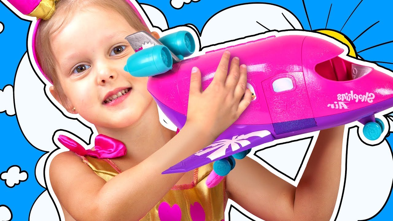 SHOPKINS Самолет Куклы Шопкинс улетают на море Амелька пилот самолета Путешествие