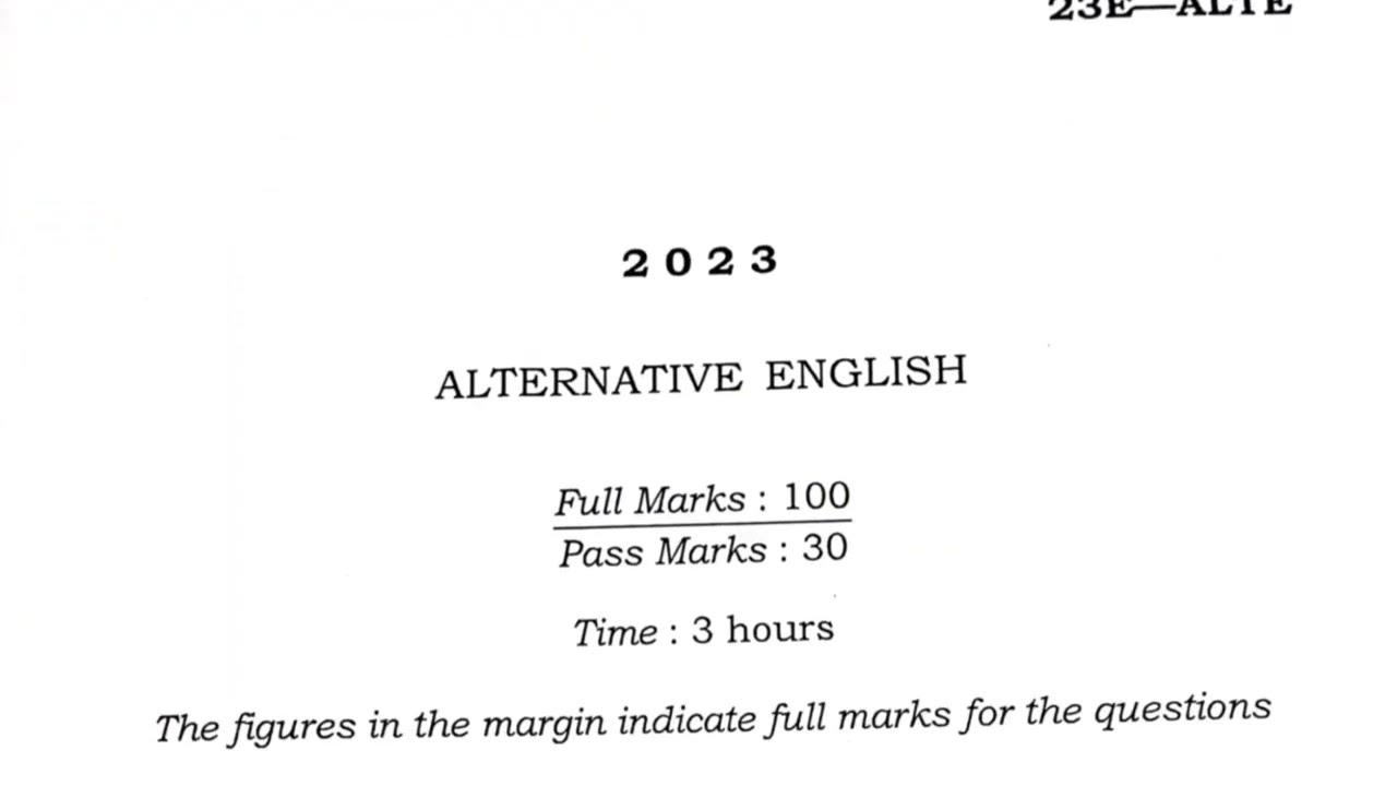 hs 1st year alternative english question paper 2023-24
