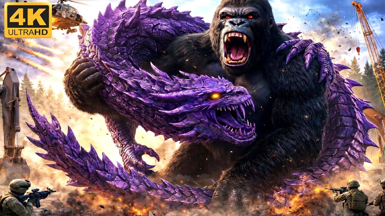 KING KONG vs PURPLE EARTH DRAGON 🔥 The Armored Titan Awakens | Epic Monster Battle