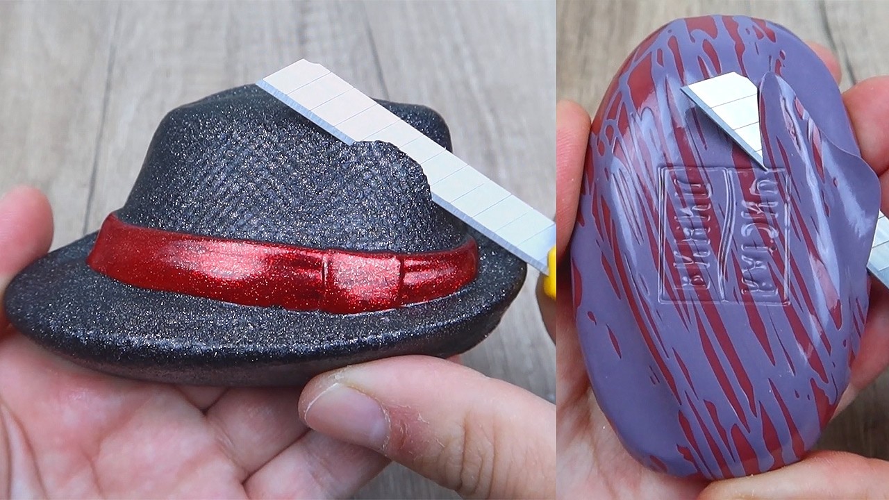 Relaxing Soap Cutting ASMR. Satisfying Soap and lipstick cutting. Corte de jabón - 1255