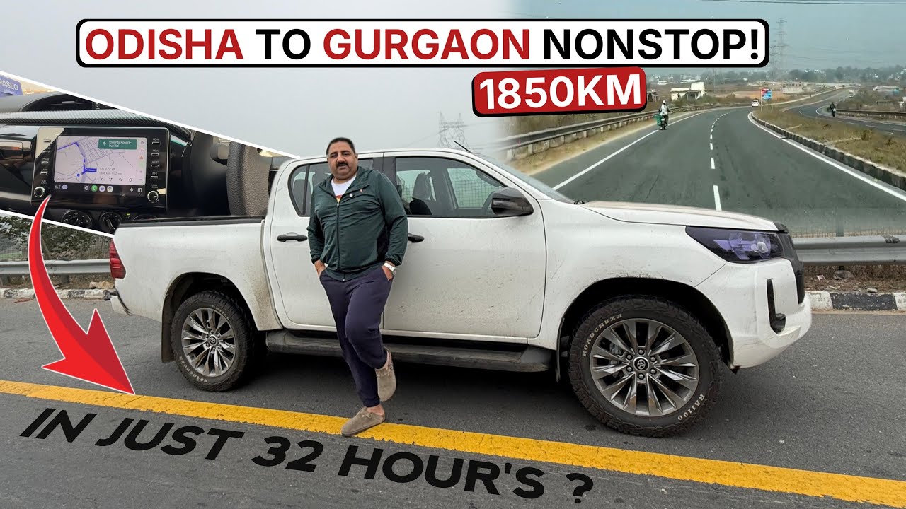 Odisha To Gurgaon Non Stop 1850KM | HILUX kar Paegi In 32 Hours? #hilux #4x4 #toyota #sierra #trip 
