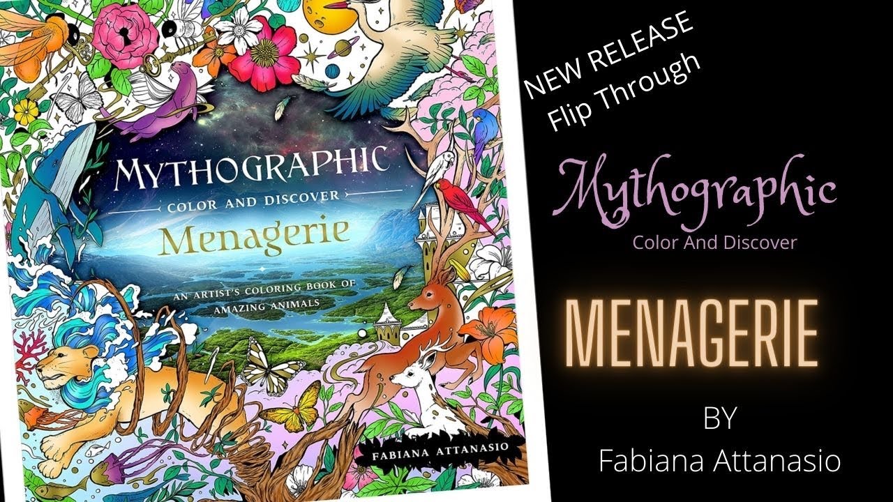 ‼️ Mythographic Color And Discover | Menagerie By Fabiana Attanasio | Flip Through | Adult Coloring