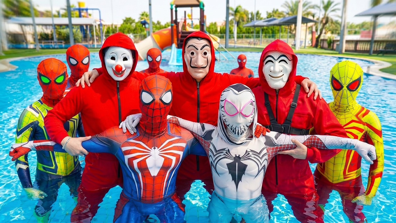 Si&ecirc;u Nh&acirc;n Nhện Ti&ecirc;u Diệt T&ecirc;n Cướp Tại Hồ Bơi Giải Cứu Con Tin || Spider-Man Family