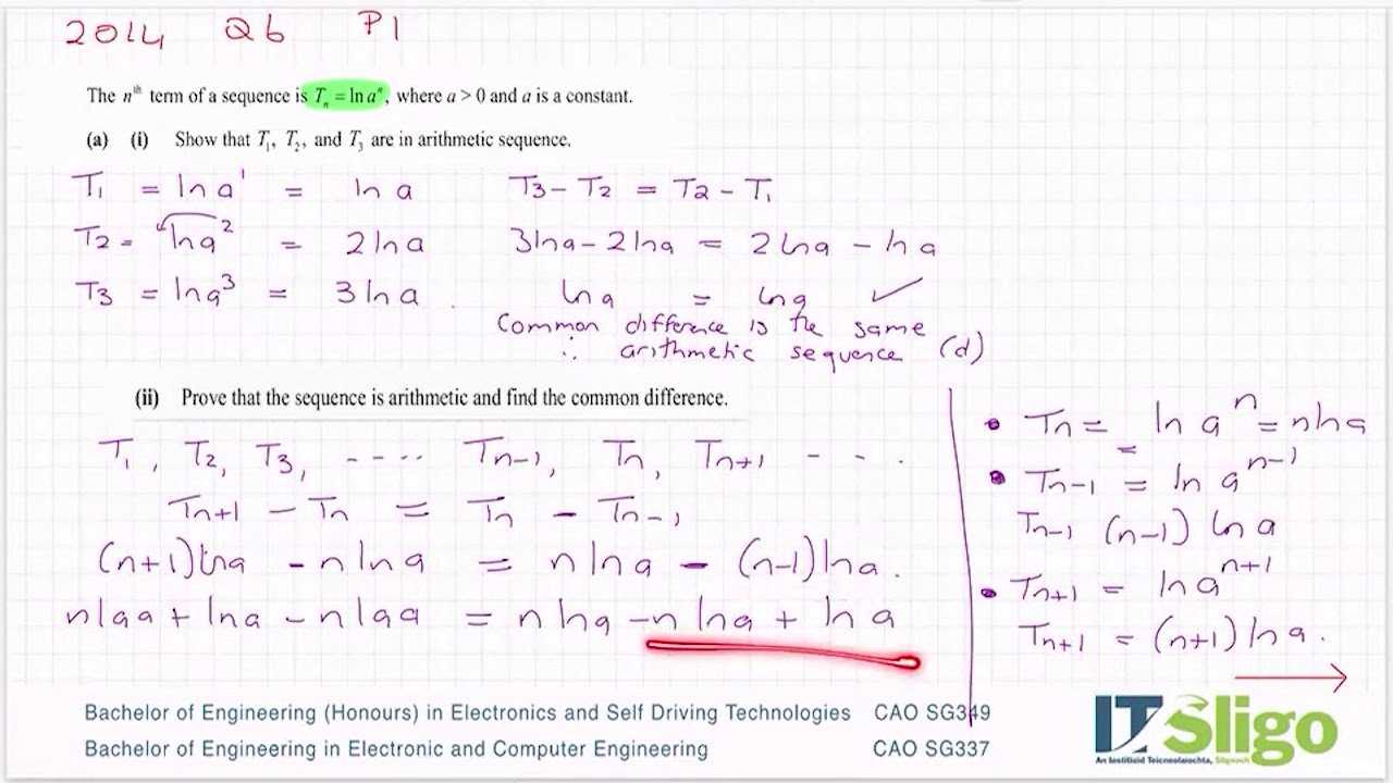 Logs 2014 Q6 Paper 1 Leaving Cert Higher Level Maths