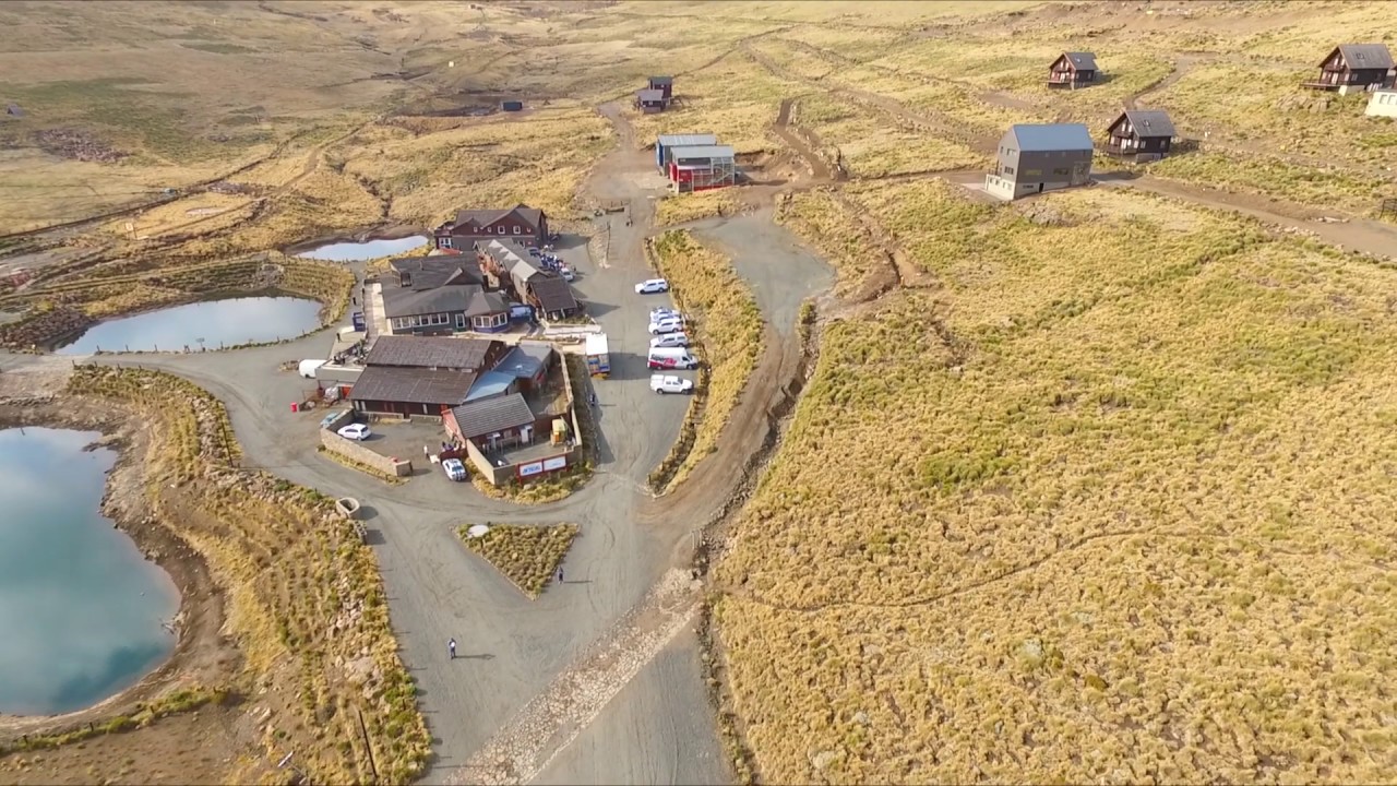 South Africa / Lesotho border and surrounding area:  Fouriesburg. Aerial footage from a drone.