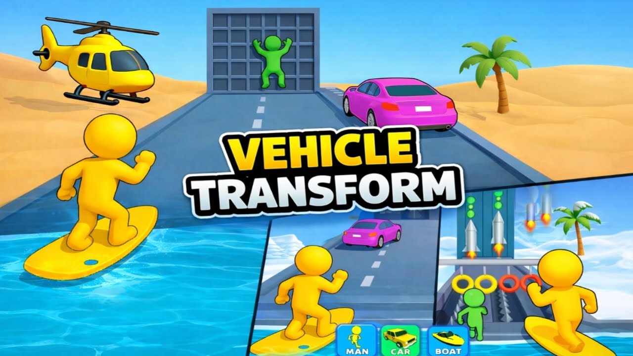 Shape Transform Race Live 🔥 Car ➜ Boat ➜ Plane Challenge | Impossible Level Gameplay#shortlive#3