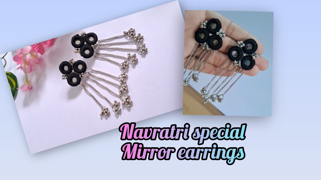 Beautiful navratri special mirror earrings |#navratri #trending #earrings #jewellery #handmade #diy 