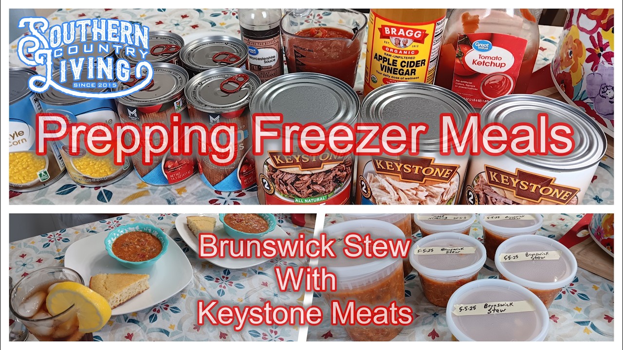 Prepping Freezer Meals  --  Brunswick Stew With Keystone Meat