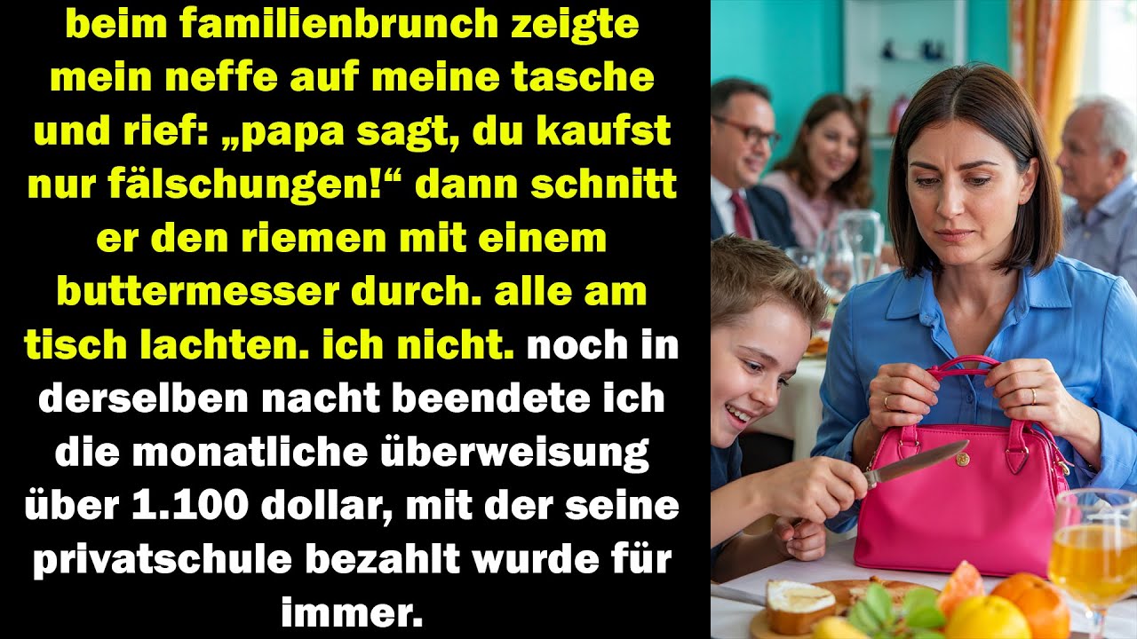 er schnitt beim brunch meine tasche durch – nachts strich ich heimlich seine 1.100 $ schulgebühr