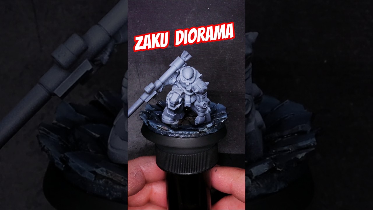 Mini GUNDAM diorama #gundam #gunpla #diorama #zaku #basing #warhammer40k #spacemarine #painting #40k